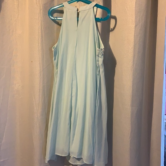 Pale Turquoise Dress with Rhinestone Beading - Picture 2 of 2